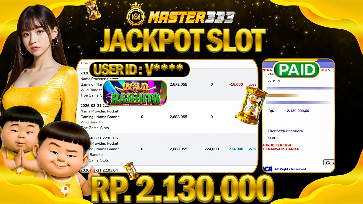JACKPOT Rp 2.130.000 JUTA DIMASTER333 LANGSUNG DI BAYAR LUNAS